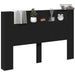 Queen Size Headboard Cabinet With Led Black 160x16.5x103.5