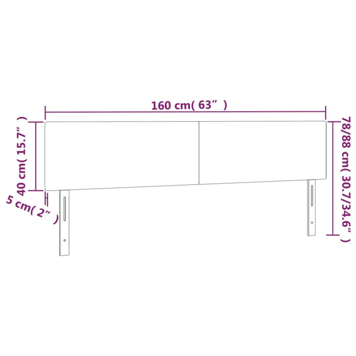 Queen Size Led Headboard Dark Grey 160x5x78/88 Cm Fabric