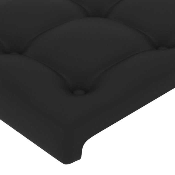 Queen Size Headboard With Ears Black 163x23x118/128 Cm Faux