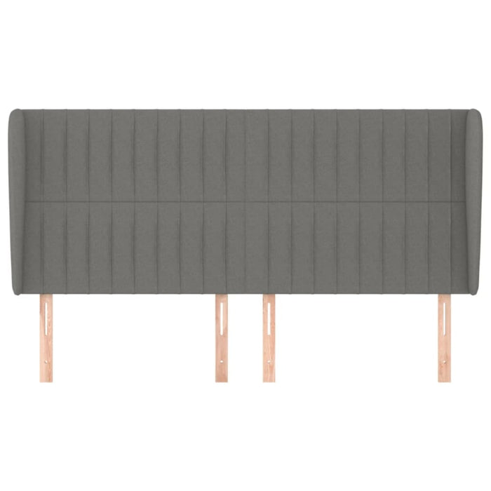 Queen Size Headboard With Ears Dark Grey 163x23x118/128 Cm