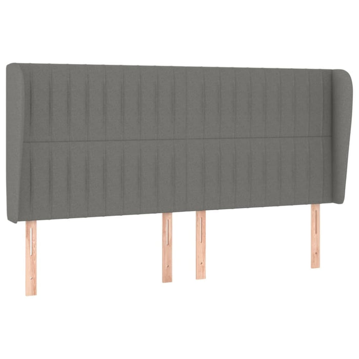 Queen Size Headboard With Ears Dark Grey 163x23x118/128 Cm