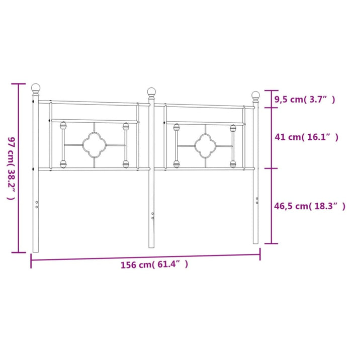 Queen Size Metal Headboard White 152 Cm Tiaaxx