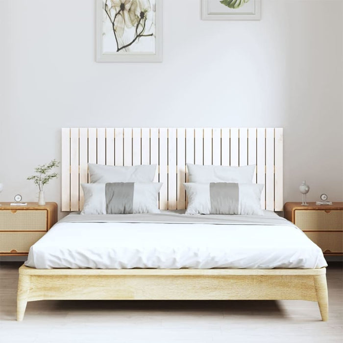 Queen Size Wall Headboard White 159.5x3x60 Cm Solid Wood