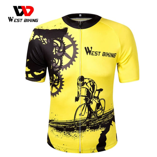 Quick-dry Yellow Spandex Cycling Jersey