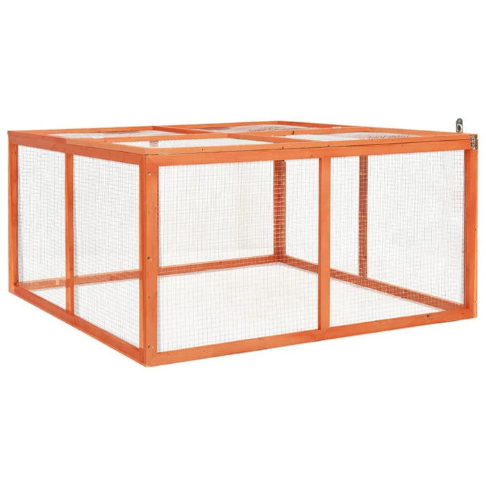 Rabbit Hutch 124x120x60 Cm Solid Firwood Oibnil