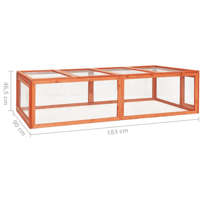 Rabbit Hutch 183x90x46.5 Cm Solid Firwood Oibnii