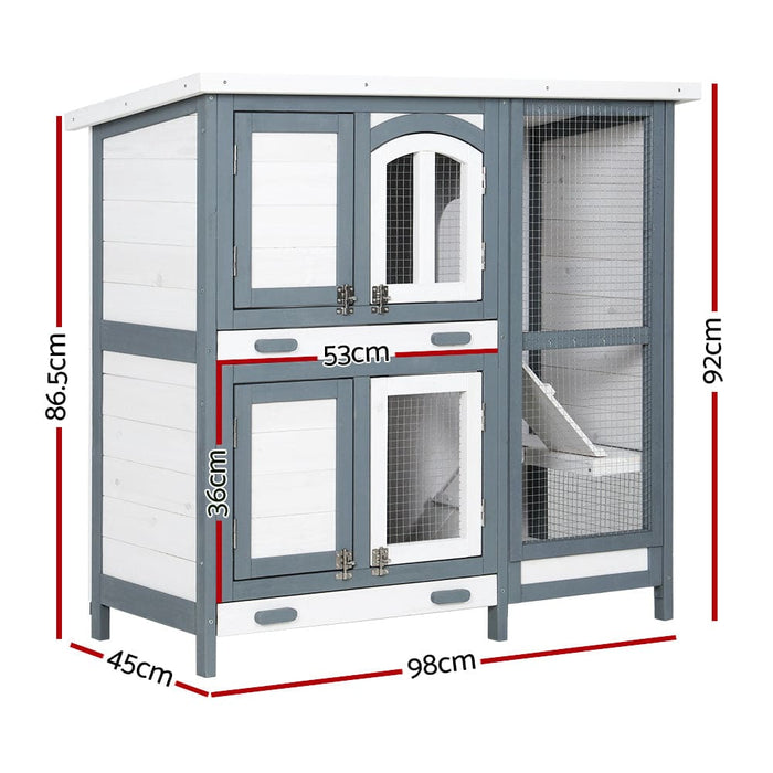 Rabbit Hutch Large Chicken Coop Wooden House Run Cage Pet