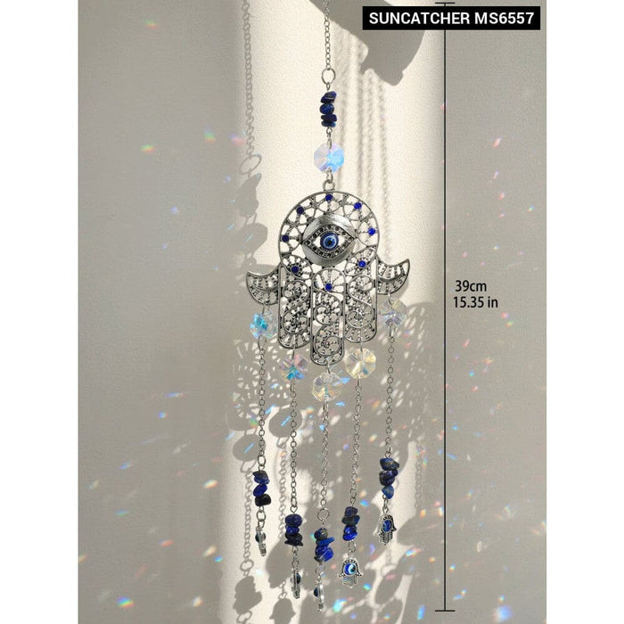 Rainbow Hamsa Hand Crystal Sun Catcher