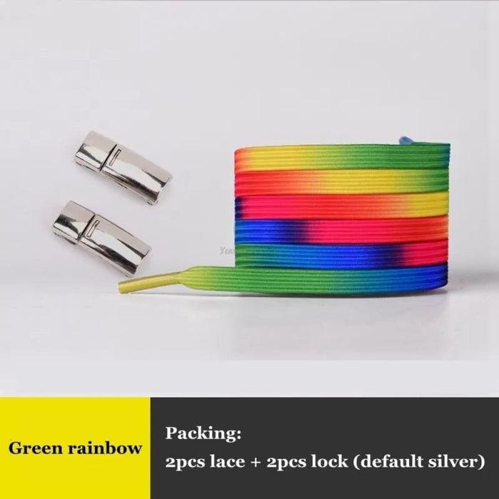 Rainbow Magnetic Lock Elastic No Tie Sneakers Shoe Laces