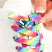 Rainbow Magnetic Lock Elastic 8mm Wide Shoe Laces For Kids