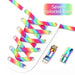 Rainbow Magnetic Lock Elastic 8mm Wide Shoe Laces For Kids