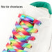 Rainbow Magnetic Lock Elastic 8mm Wide Shoe Laces For Kids