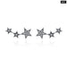 Rainbow Multiple Crystal Star Stud Earrings 925 Sterling