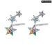 Rainbow Multiple Crystal Star Stud Earrings 925 Sterling