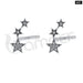 Rainbow Multiple Crystal Star Stud Earrings 925 Sterling