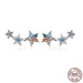 Rainbow Multiple Crystal Star Stud Earrings 925 Sterling