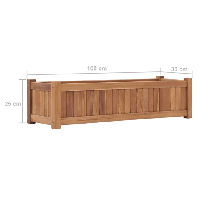 Raised Bed 100x30x25 Cm Solid Teak Wood Ankln