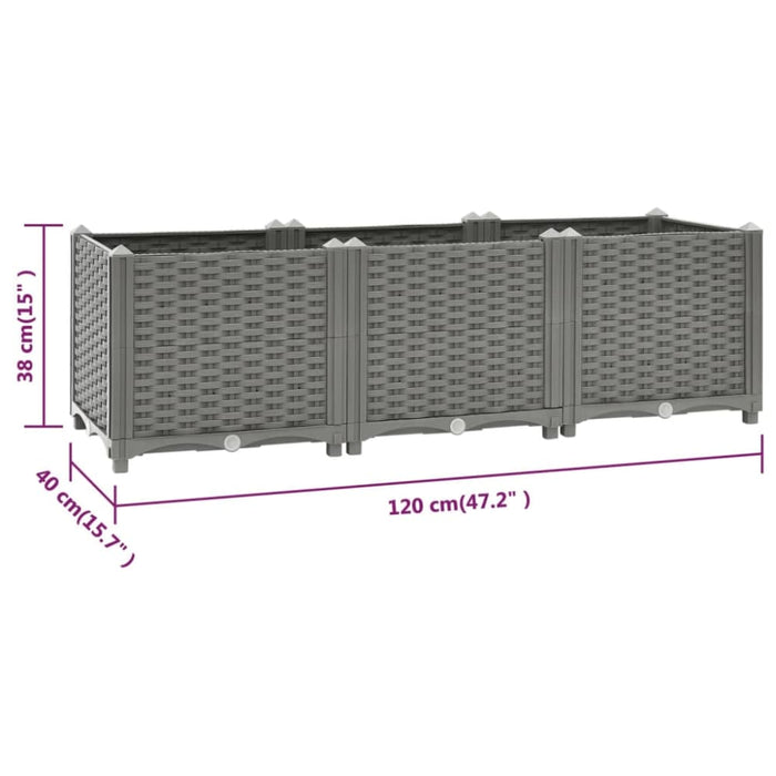 Raised Bed 120x40x38 Cm Polypropylene Optxkp