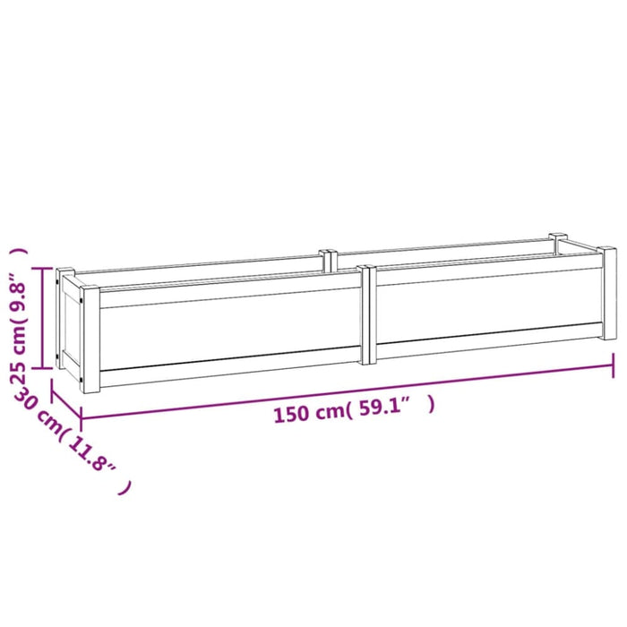 Raised Bed 150x30x25 Cm Solid Wood Teak Tlxlpk