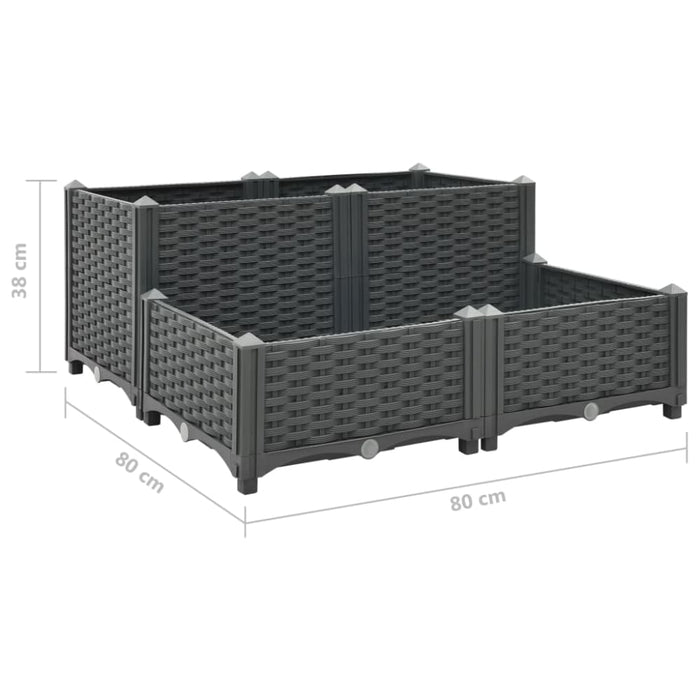 Raised Bed 80x80x38 Cm Polypropylene Tobabk