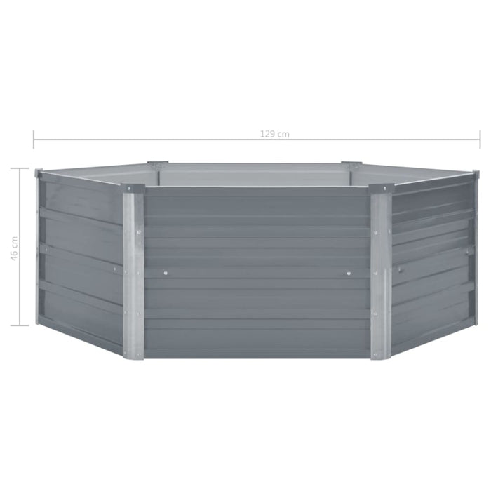 Raised Garden Bed 129x129x46 Cm Galvanised Steel Grey Axabp