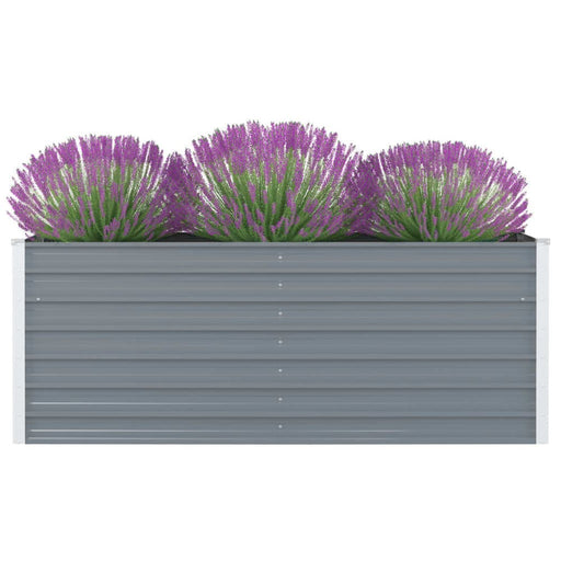 Raised Garden Bed 160x80x45 Cm Galvanised Steel Grey Aiboo