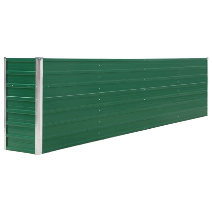 Raised Garden Bed 320x40x77 Cm Galvanised Steel Green Aibak