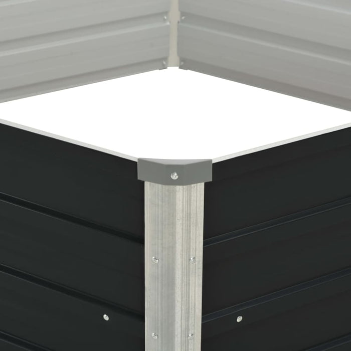 Raised Garden Bed Anthracite 129x129x45 Cm Galvanised Steel