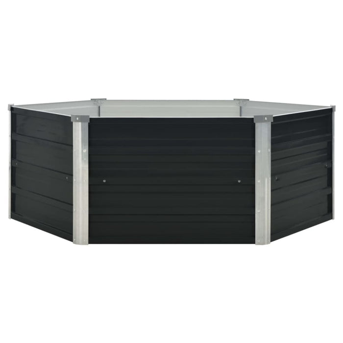 Raised Garden Bed Anthracite 129x129x45 Cm Galvanised Steel