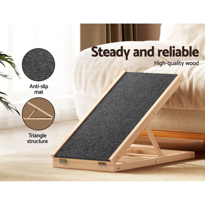 I.pet Dog Ramp Steps Adjustable Height For Bed Sofa Car