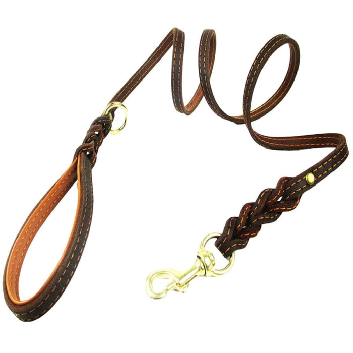 Real Leather Feel Comfortable Dog Leash