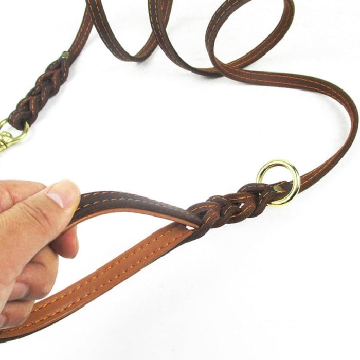 Real Leather Feel Comfortable Dog Leash