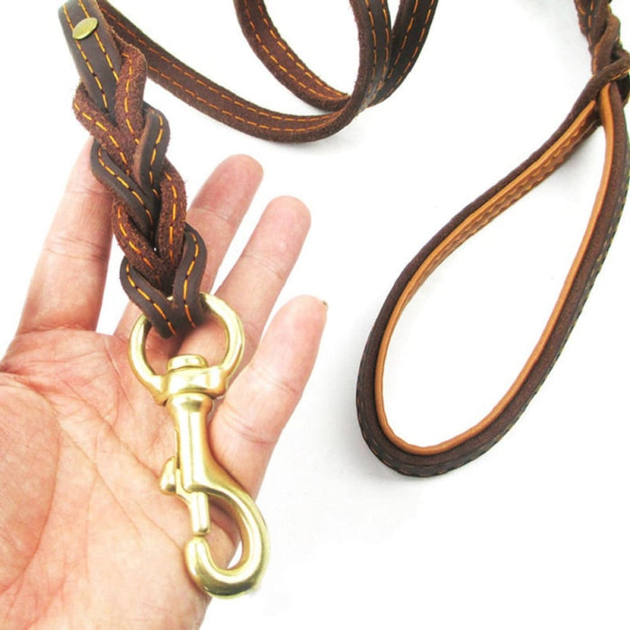 Real Leather Feel Comfortable Dog Leash