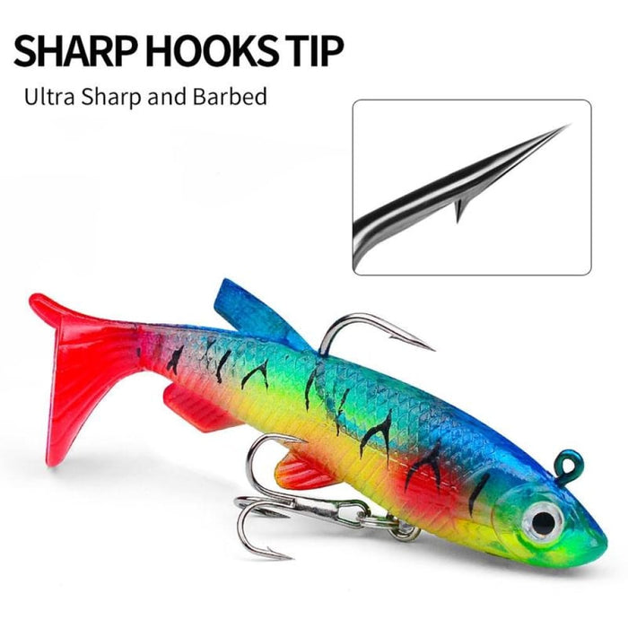 Realistic 7.5cm/13.5g t Tail Soft Lure For Sea Bass Fishing