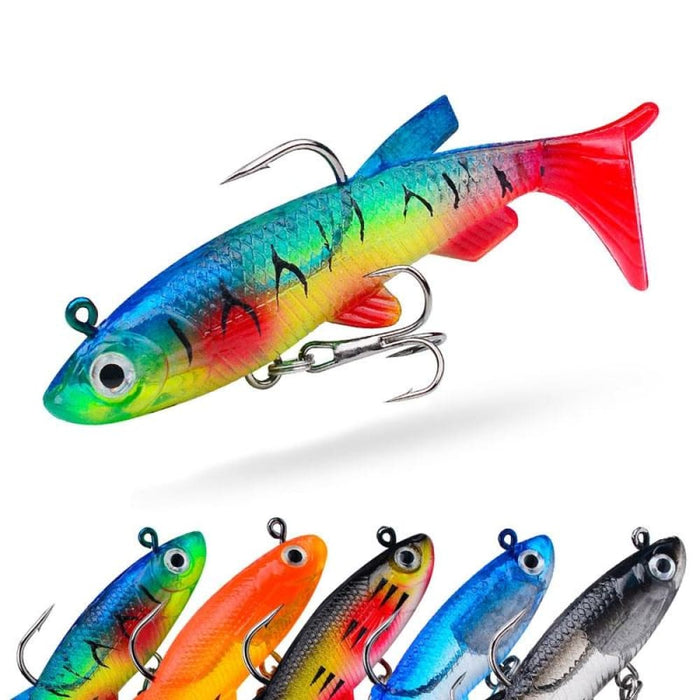 Realistic 7.5cm/13.5g t Tail Soft Lure For Sea Bass Fishing