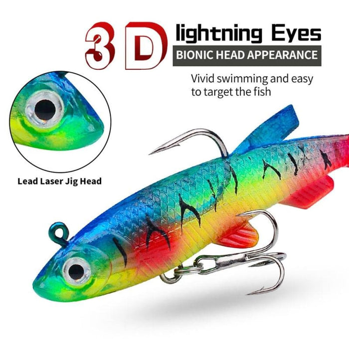 Realistic 7.5cm/13.5g t Tail Soft Lure For Sea Bass Fishing