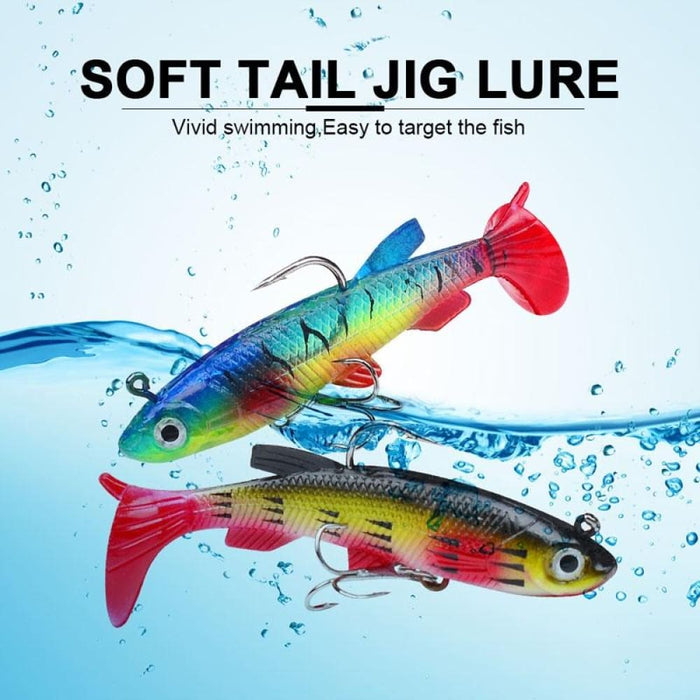 Realistic 7.5cm/13.5g t Tail Soft Lure For Sea Bass Fishing