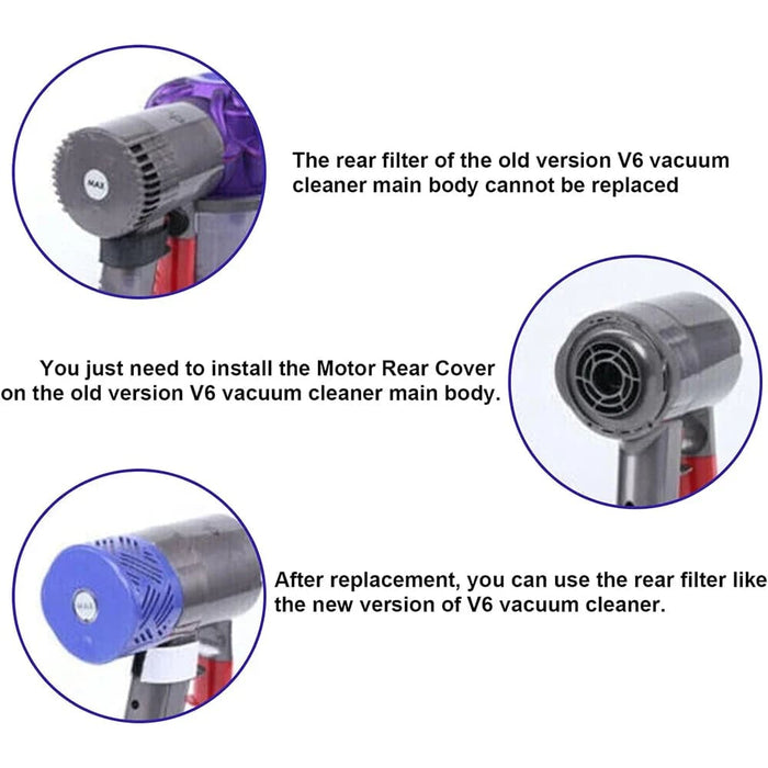 Rear Cover and Filter Set for Dyson V6 Vacuum