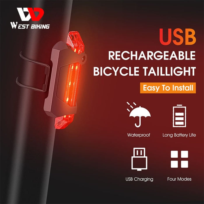 Usb Rechargeable 4 Mode Bicycle Taillight