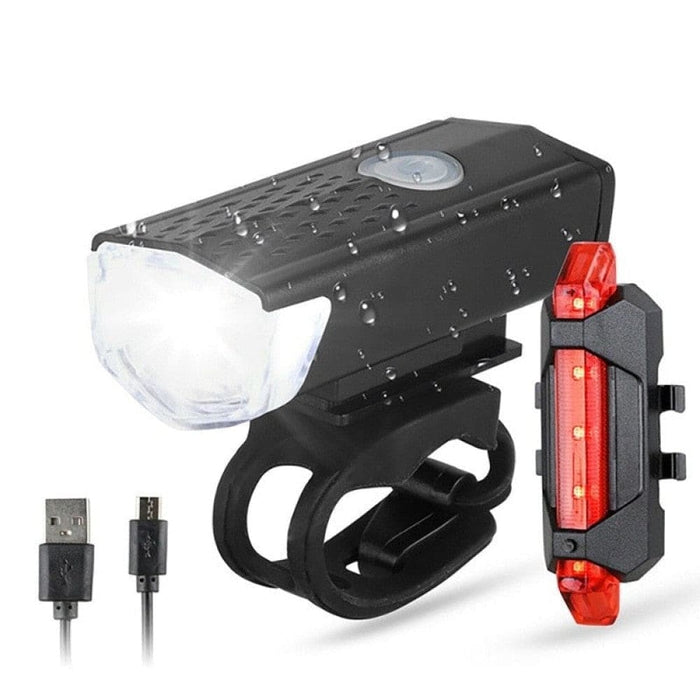 Usb Rechargeable Bike Light Set Front With Taillight Easy