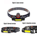 Rechargeable Fishing Headlamp Xpe Cob Work Light 2 Modes