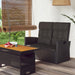 Reclining Garden Bench With Cushions Black 118 Cm Poly