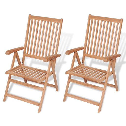 Reclining Garden Chairs 2 Pcs Solid Teak Wood Atbxk