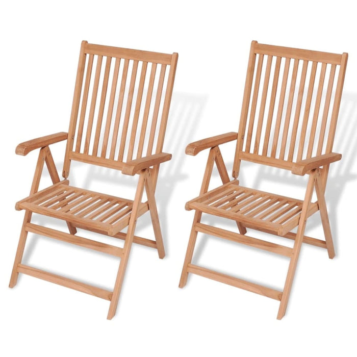 Reclining Garden Chairs 2 Pcs Solid Teak Wood Atbxk