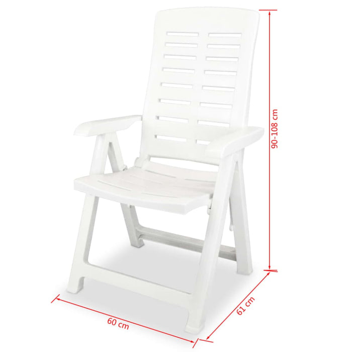 Reclining Garden Chairs 4 Pcs Plastic White Xipbli