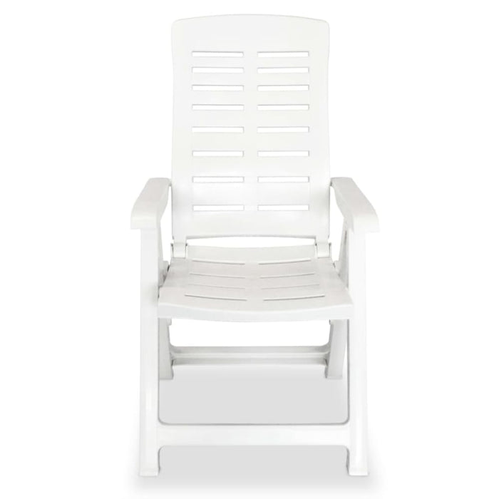 Reclining Garden Chairs 4 Pcs Plastic White Xipbli