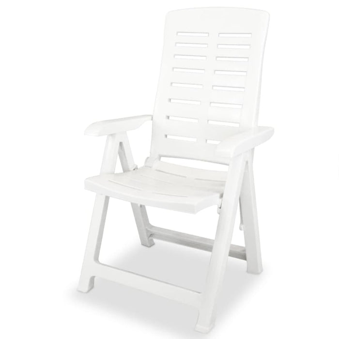 Reclining Garden Chairs 4 Pcs Plastic White Xipbli