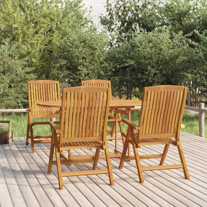 Reclining Garden Chairs 4 Pcs Solid Wood Teak Topakxt