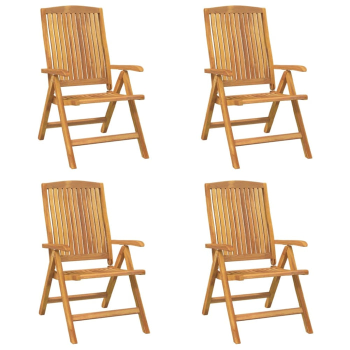 Reclining Garden Chairs 4 Pcs Solid Wood Teak Topakxt