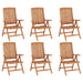 Reclining Garden Chairs 6 Pcs Solid Teak Wood Tbixlxn